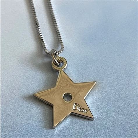 dior star necklace silver